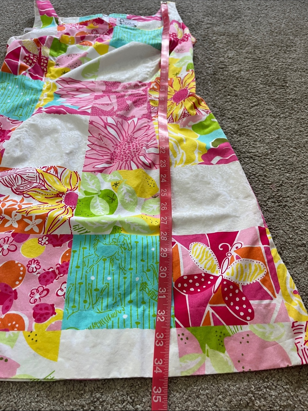 🎠🌞Lilly Pulitzer White Label Patchwork Sheath sz6Citrus Floral Horses Notch Neck - Picture 10 of 12